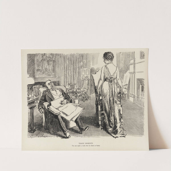 Tragic moments – The one night a week that he dines at home (1916) by Charles Dana Gibson