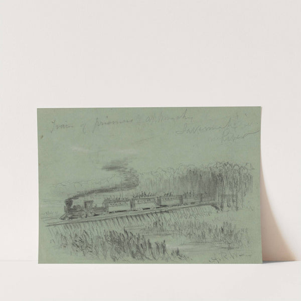 Train of prisoners approaches Savannah River by Alfred Rudolph Waud