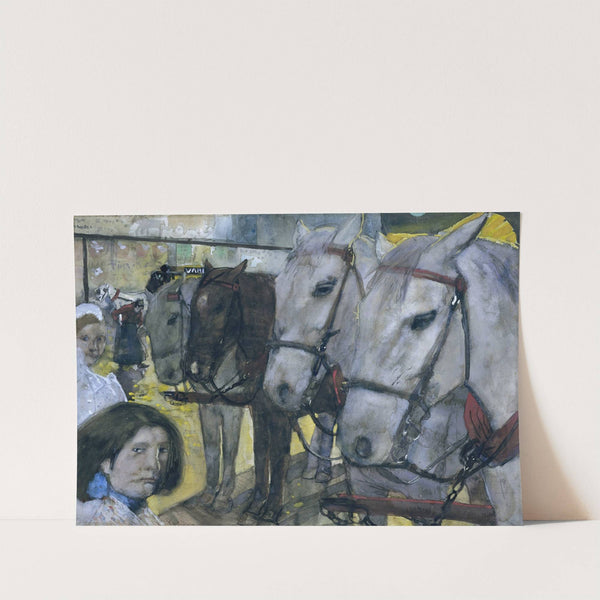 Trampaarden op de Dam te Amsterdam by George Hendrik Breitner