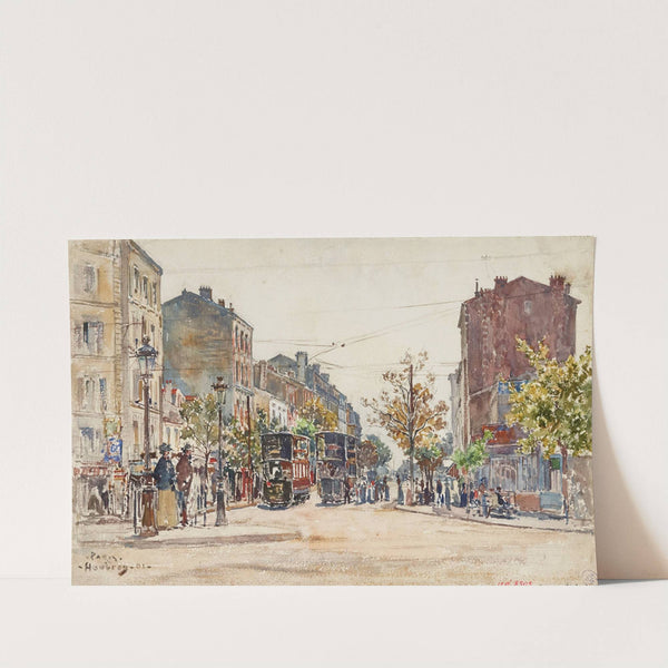 Tramways à impériale dans une avenue de Paris, en 1901 by Frédéric Houbron