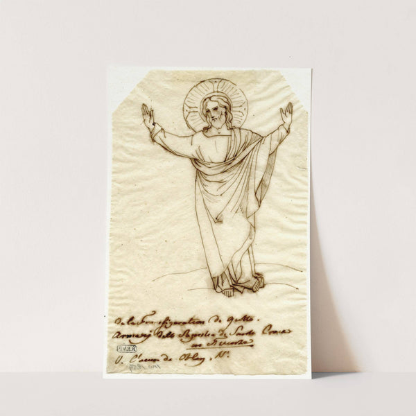 Transfiguratie, Christus alleen: naar Giotto (doortrek) by David Humbert de Superville