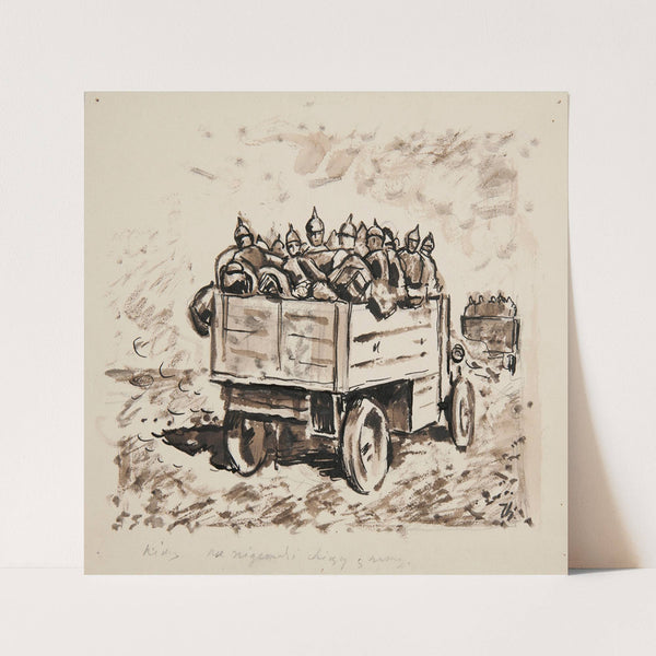 Transport piechoty pruskiej samochodami ciężarowymi by Ivan Ivanec