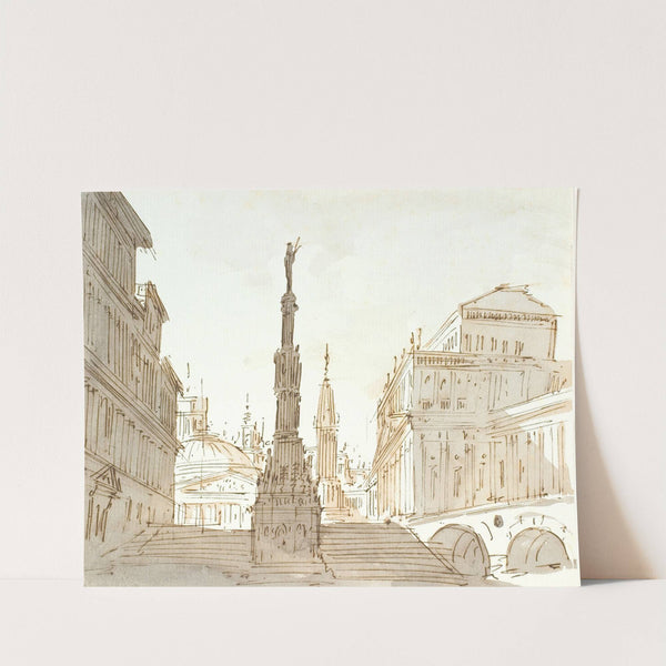 Trappe med søjle omgivet af paladser og kirker by Aron Wallick