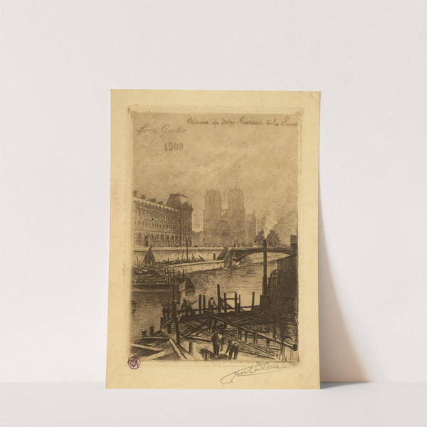 Travaux dans le métro. Traversée de la Seine (1909) by Lucien Marcelin Gautier