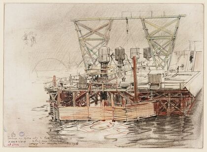Travaux du métro entre le pont au Change et le pont Notre Dame (1906)