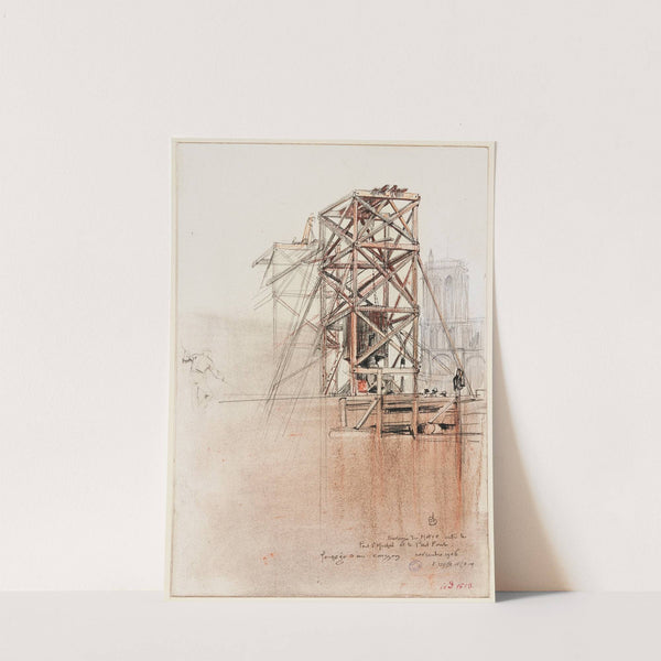 Travaux du métro entre le pont Saint Michel et le Petit Pont, 1906 fonçage d’un caisson (1906) by Charles Jouas