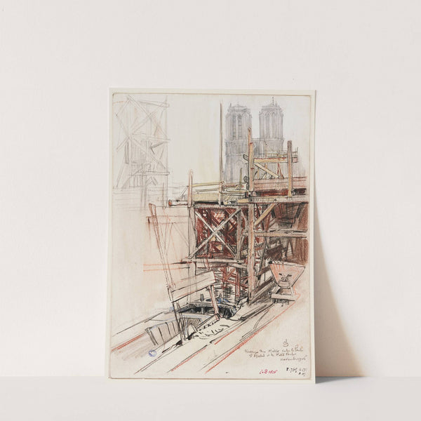 Travaux du métro entre le pont Saint Michel et le Petit Pont (1906) by Charles Jouas