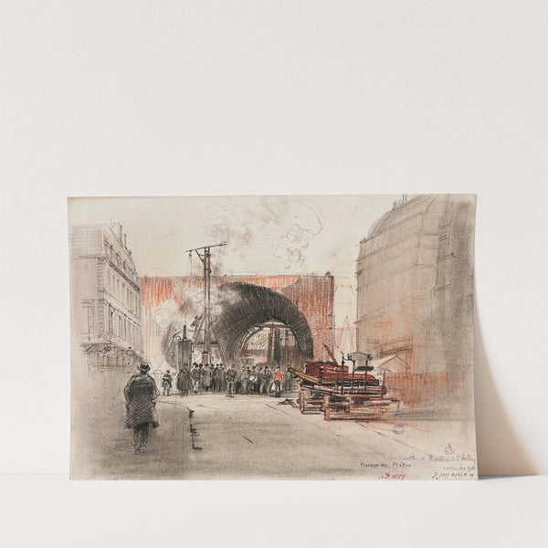 Travaux du métropolitain rue Danton et boulevard Saint-André (le caisson), 6ème arrondissement, Paris by Charles Jouas