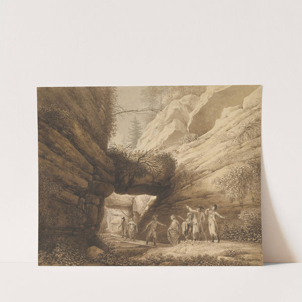 Travelers at the Rock Arch in the Limestone Mountains of the River Elbe by Johann Moritz Gottfried Jentzsch