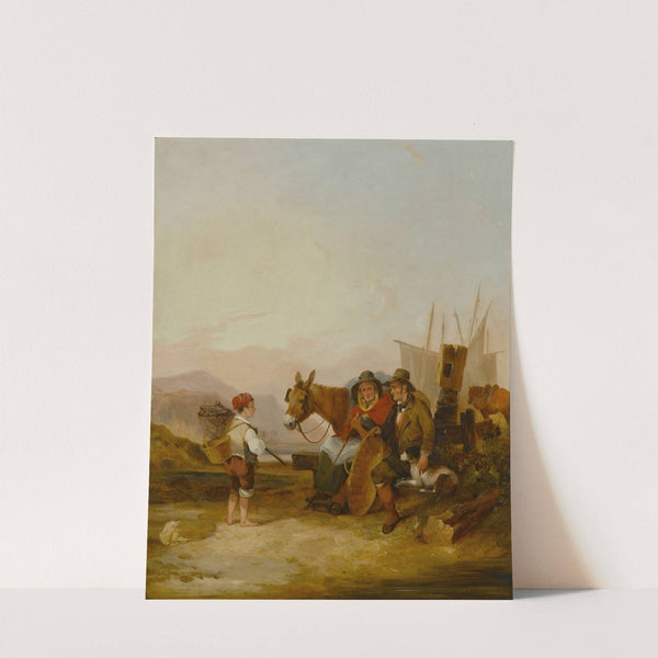 Travelers at the seashore by William Shayer