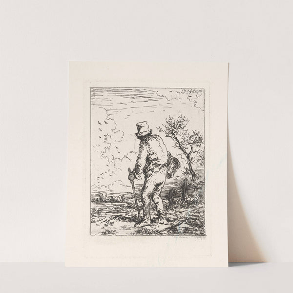 Traveling man with basket and walking stick (1846) by Charles Emile Jacque