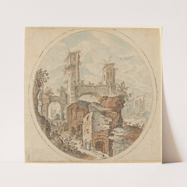 Travellers among Roman Ruins by Pieter Stevens