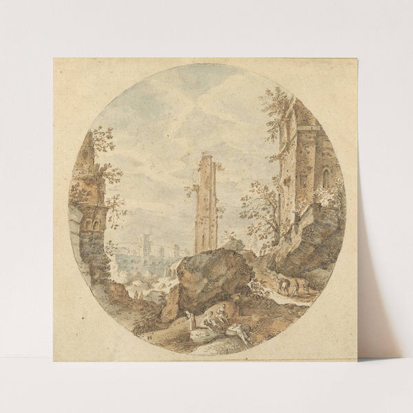 Travellers among Roman Ruins by Pieter Stevens