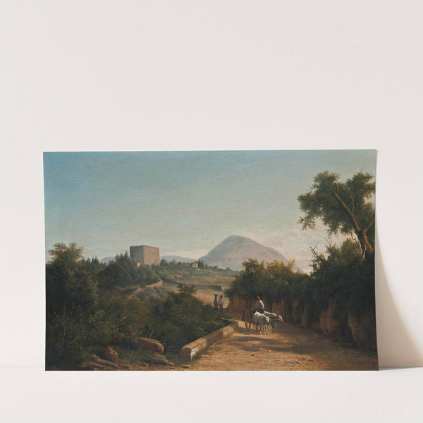 Travellers on an Italian country road by Karoly Marko the Younger