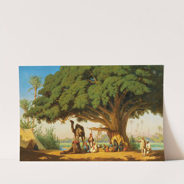 Travelling Artists Sketching An Arab Encampment, Cairo by Émile Vernet-Lecomte