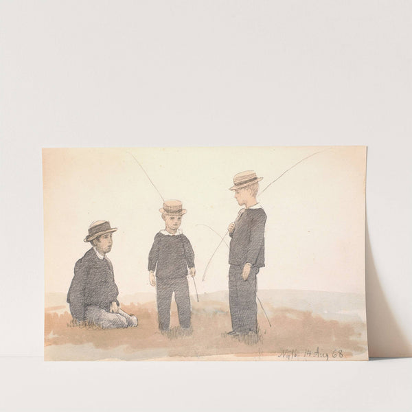 Tre drenge med stråhatte by P. C. Skovgaard