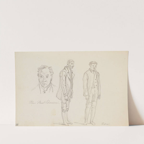 Tre figurstudier by Martinus Rørbye