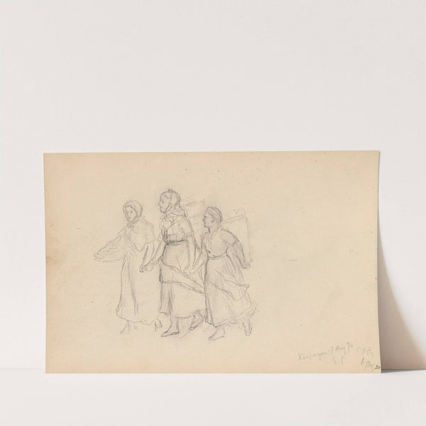 Tre kvinnefigurer, Bad Kissingen by Hans Gude