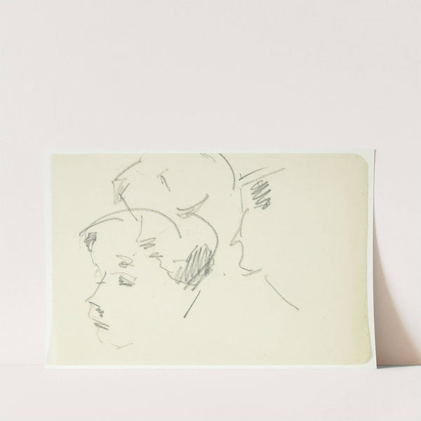 Tre løse portrætrids, 7-8-profil mod venstre by Edvard Weie