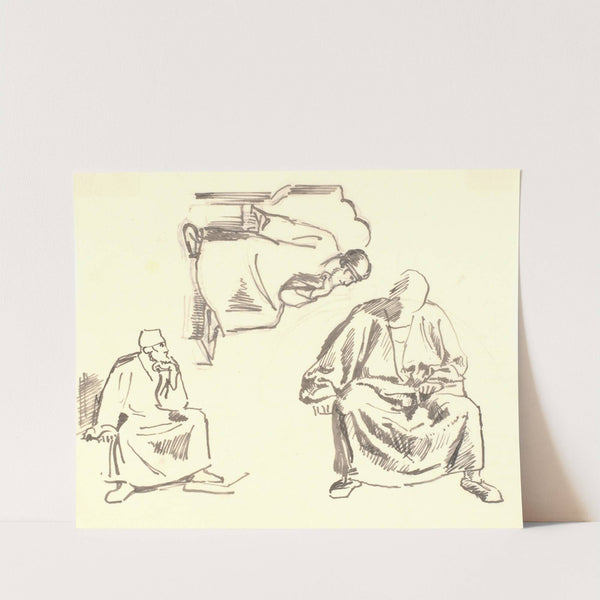 Tre studier af siddende, skægget mand. Saul by Joakim Skovgaard