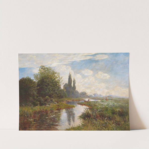 Tre unge damer på sommerudflugt i et ålandskab by Carl Carlsen