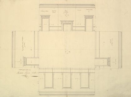 Treasury House, 10 Downing Street, London; Plan of the Great Middle Room (Sir Robert Walpole’s Levee Room, Northwest Corner, First Floor)