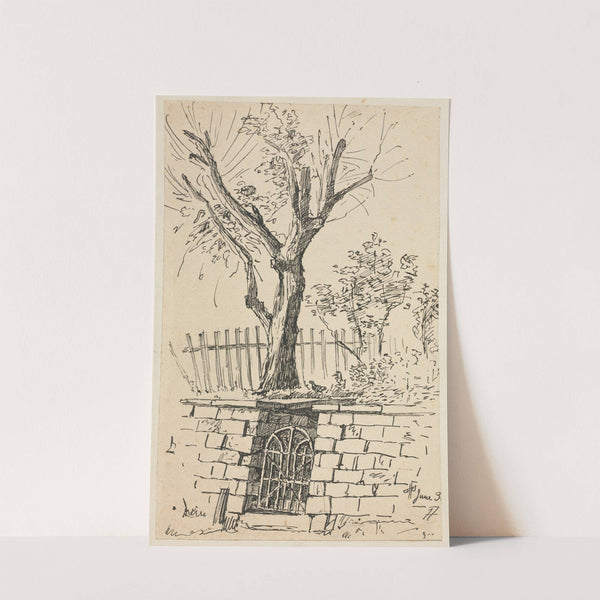 Tree on Top of a Stone Wall, Cleveland by Otto Henry Bacher