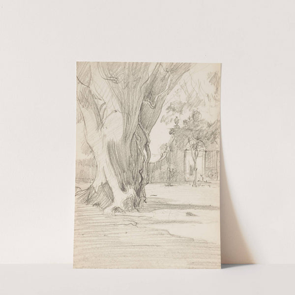 Tree Trunk with Gate by Howard Russell Butler