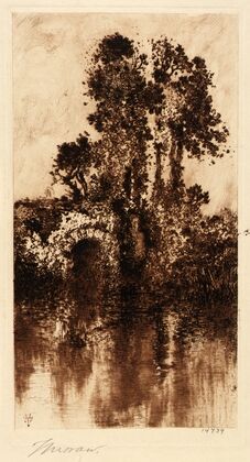 Trees and Old Bridge (ca. 1880-1890)