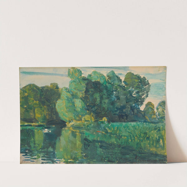 Trees by a Lake (1910) by Childe Hassam