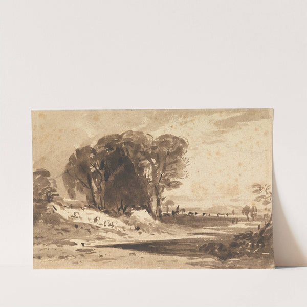 Trees on a Knoll by a Stream by John Varley