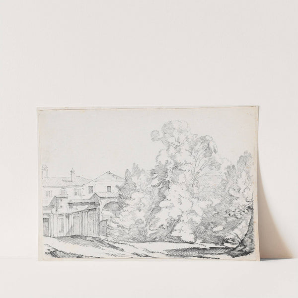 Trees Screening a House Built on Ancient Ruins by Joseph-Marie Vien