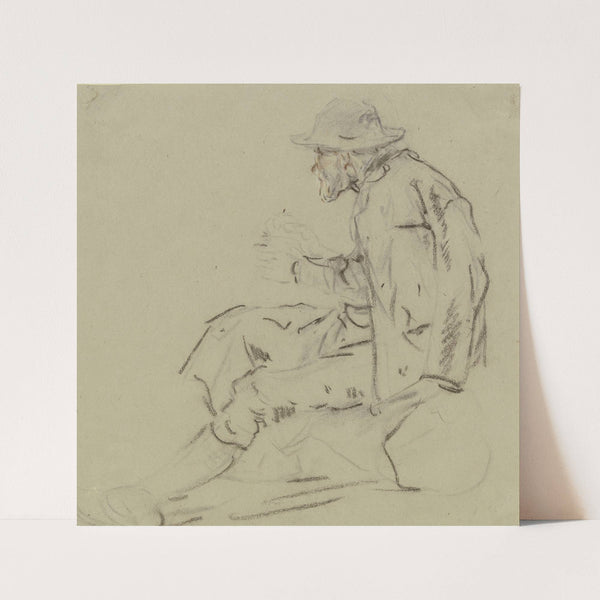 Treiber auf einem Steinblock ruhend by Anton Burger