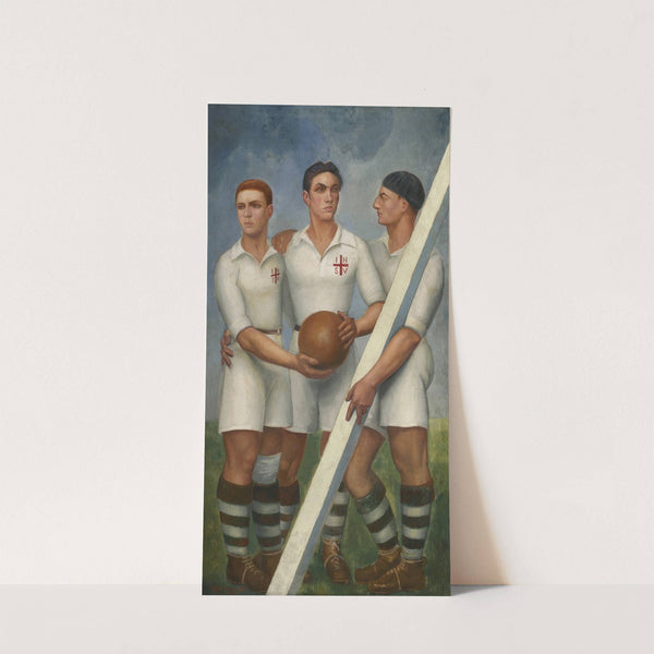 Tres futbolistas con boina by Ángel Zárraga