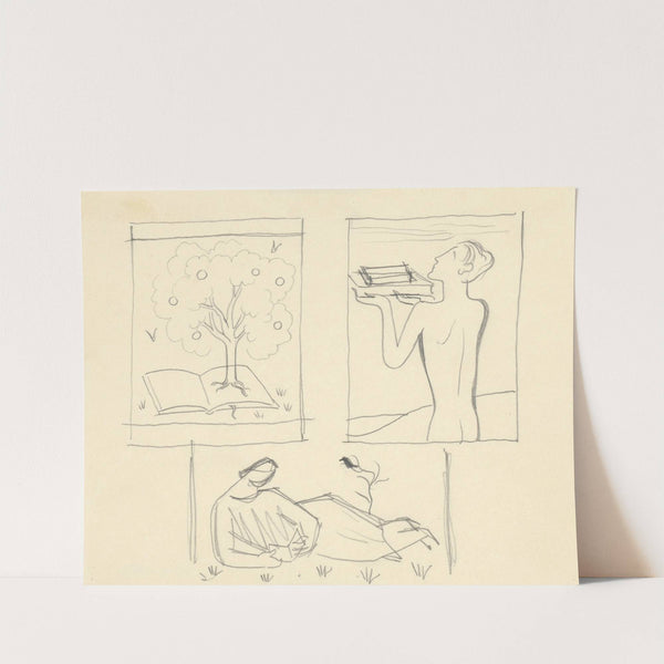 Tri návrhy na ex libris by Mikuláš Galanda