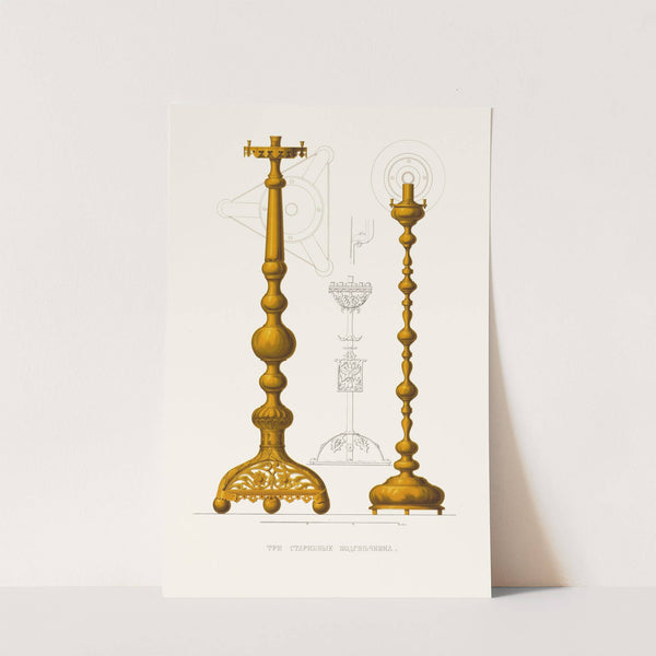 Tri starinnie podsvechnika by Fedor Grigoryevich Solntsev