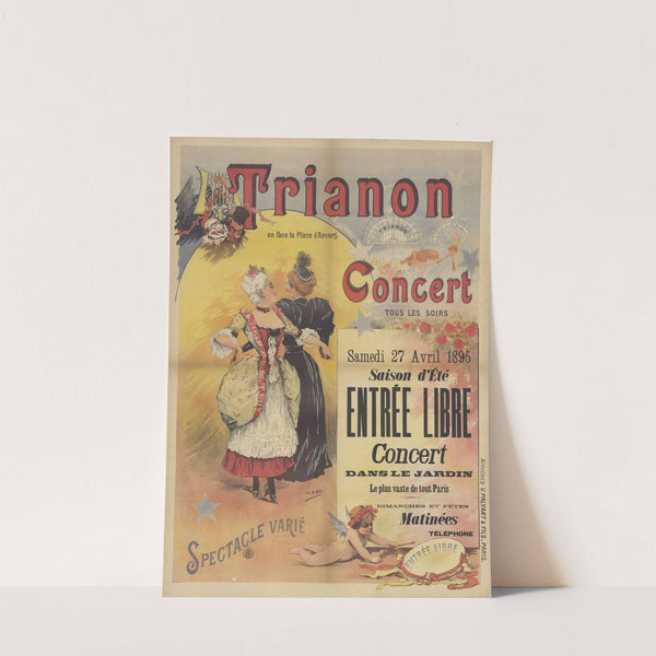Trianon. Concert tous les soirs. Samedi 27 avril 1895. Entrée libre (1895) by Henri Boulanger Gray