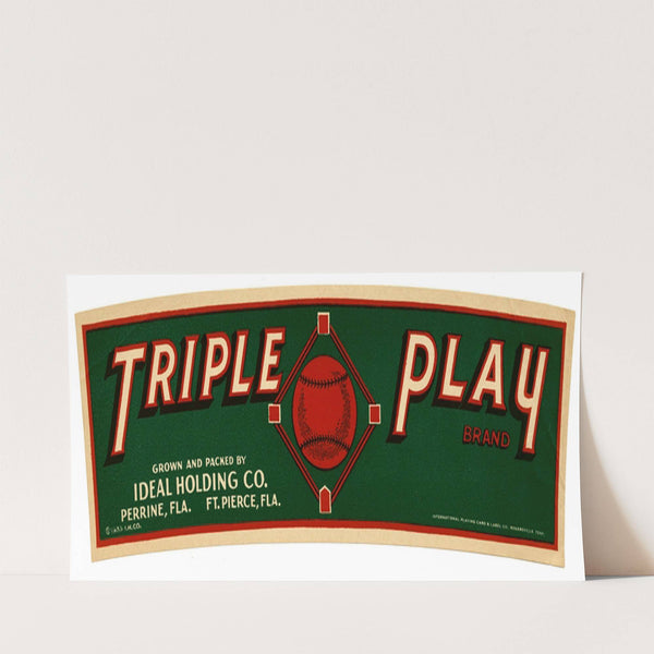 Triple Play Brand Produce Label (1935)