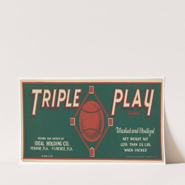 Triple Play Brand Produce Label (1935)