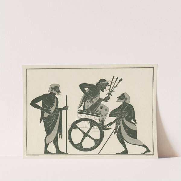 Triptolemus seated in his chariot, flanked by two men (1844-1861) by Alexis Louis Pierre Housselin