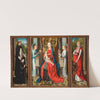 Triptych of Madonna and Child with Angels; Donor and His Patron Saint Peter Martyr; and Saint Jerome and His Lion (before 1483) by Master of the St. Lucy Legend