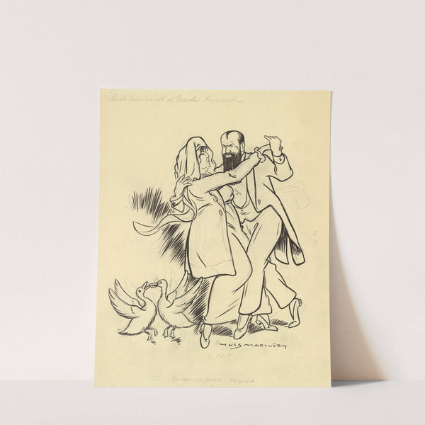 Tristan Bernard et Sarah Bernhardt (1910s) by Yves Marevéry