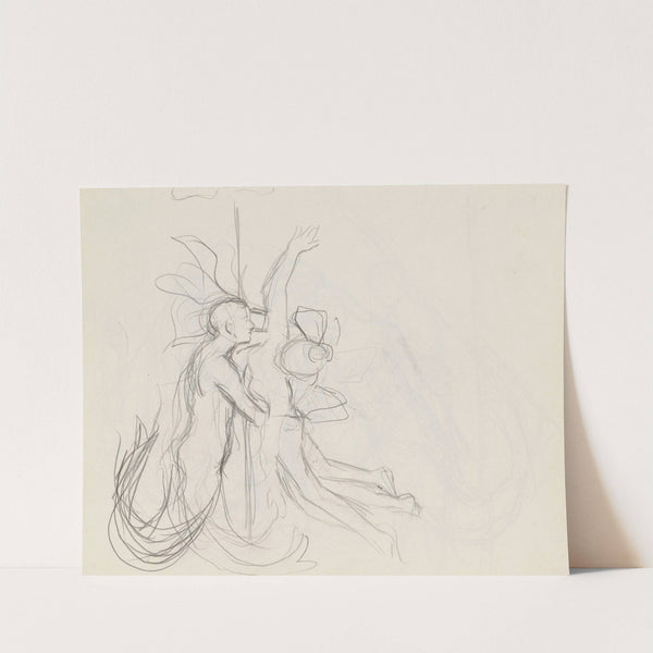 Triton og kvinne med vinger 2 by Signe Scheel