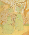 Trois Femmes sous les arbres en fleurs
