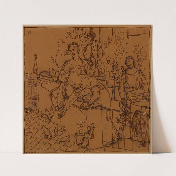 Trois femmes sur une terrasse by Pierre Puvis de Chavannes