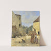 Trois Paysannes Causant Dans Une Cour Rustique by Jean-Baptiste-Camille Corot
