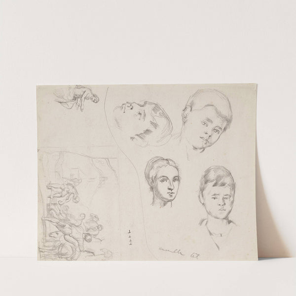 Trois portraits de Paul et études d’après Pedro de Maya et le Tintoret (1879-1880) by Paul Cézanne