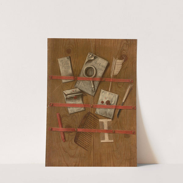 Trompe l'œil au journal, aux lettres et aux peignes by Edwaert Collier