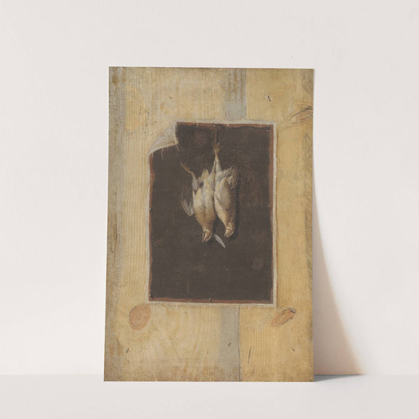 Trompe L'oeil. Board Partition With A Still Life Of Two Dead Birds Hanging On A Wall by Cornelius Norbertus Gijsbrechts