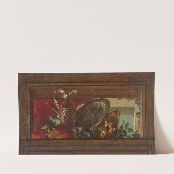 Trompe l’oeil design of ewer and clarinet (19th Century) by Jules-Edmond-Charles Lachaise